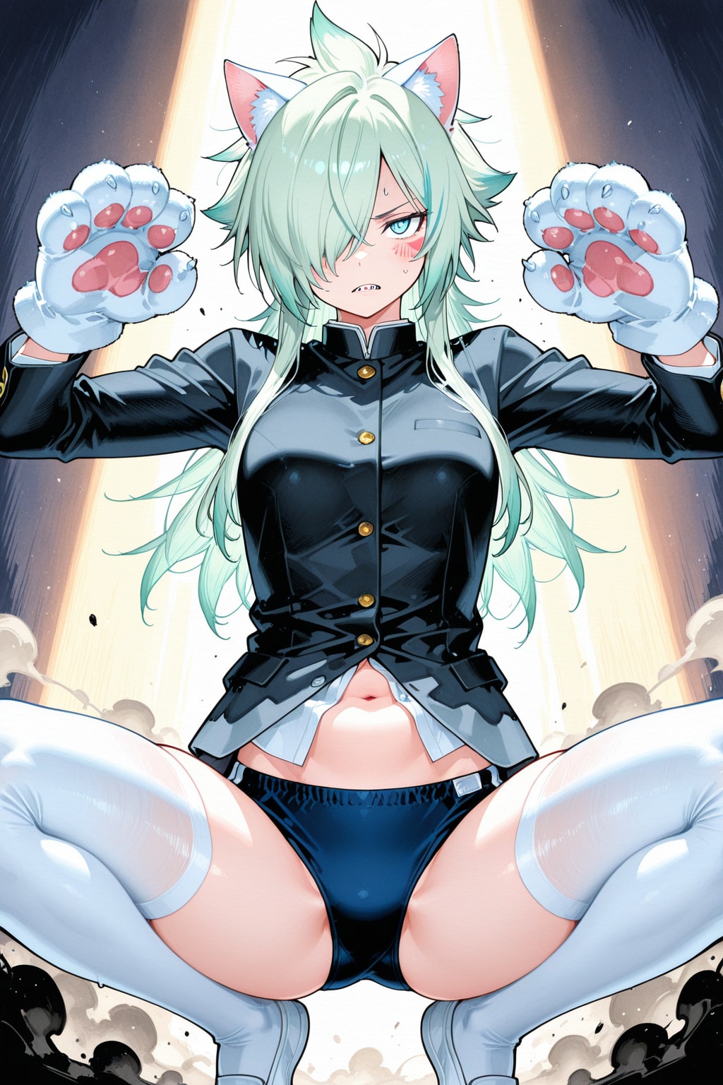 学ランブルマの緑髪ちゃん