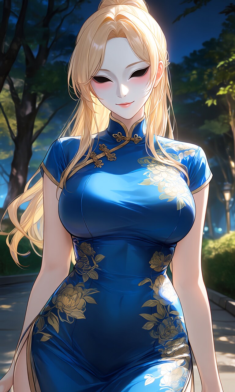 仮面の美女　チャイナドレス | の人気AIイラスト・グラビア