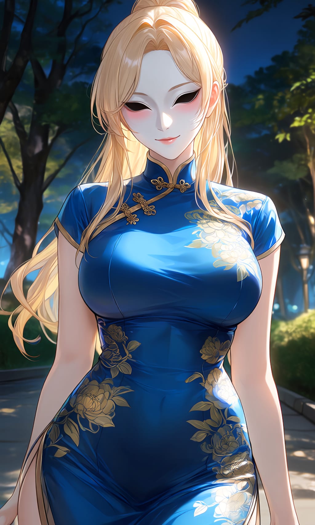 仮面の美女　チャイナドレス