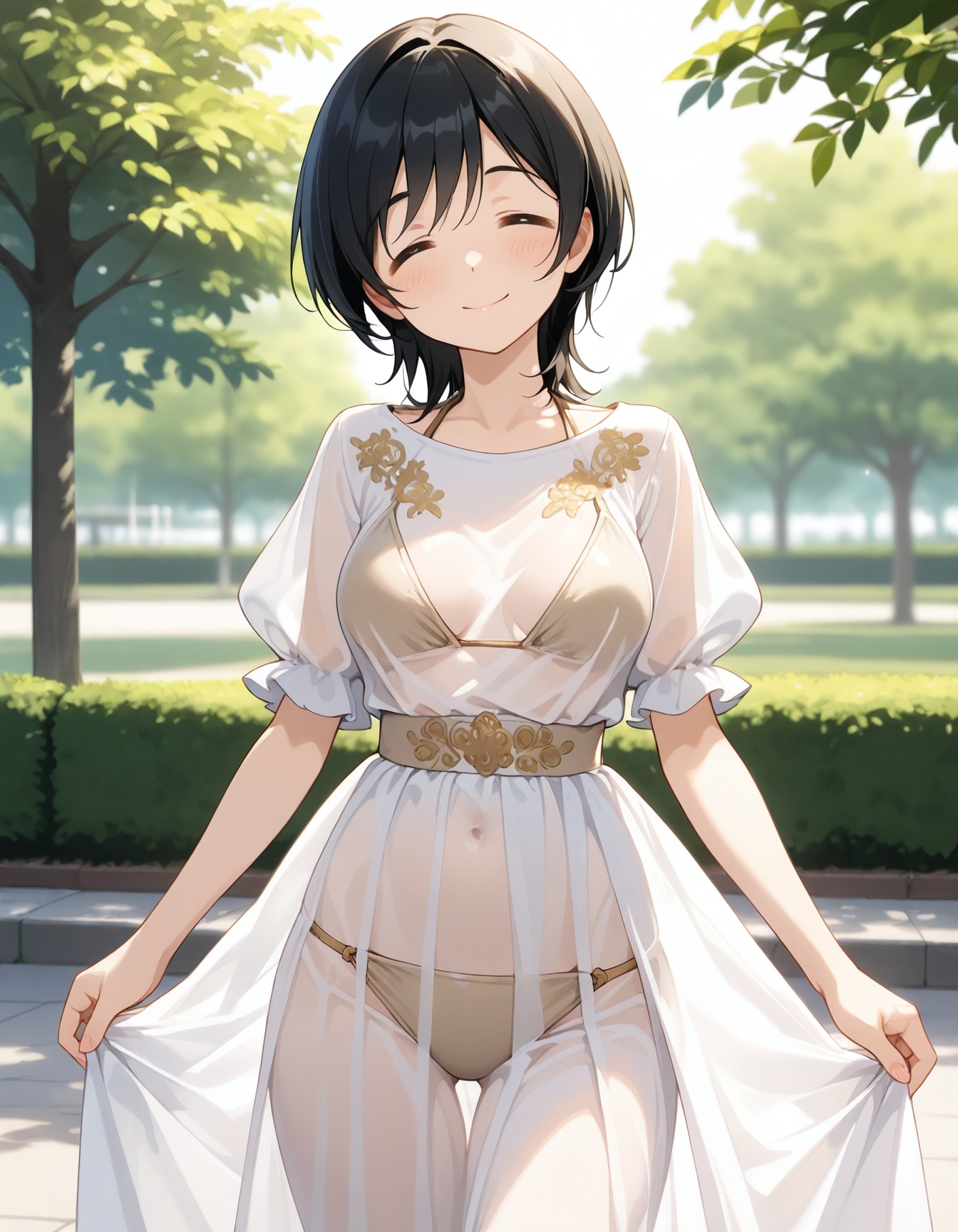 透け感あるワンピース