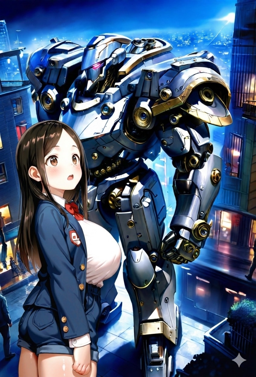ロリ巨乳と鋼鉄の巨人 | の人気AIイラスト・グラビア