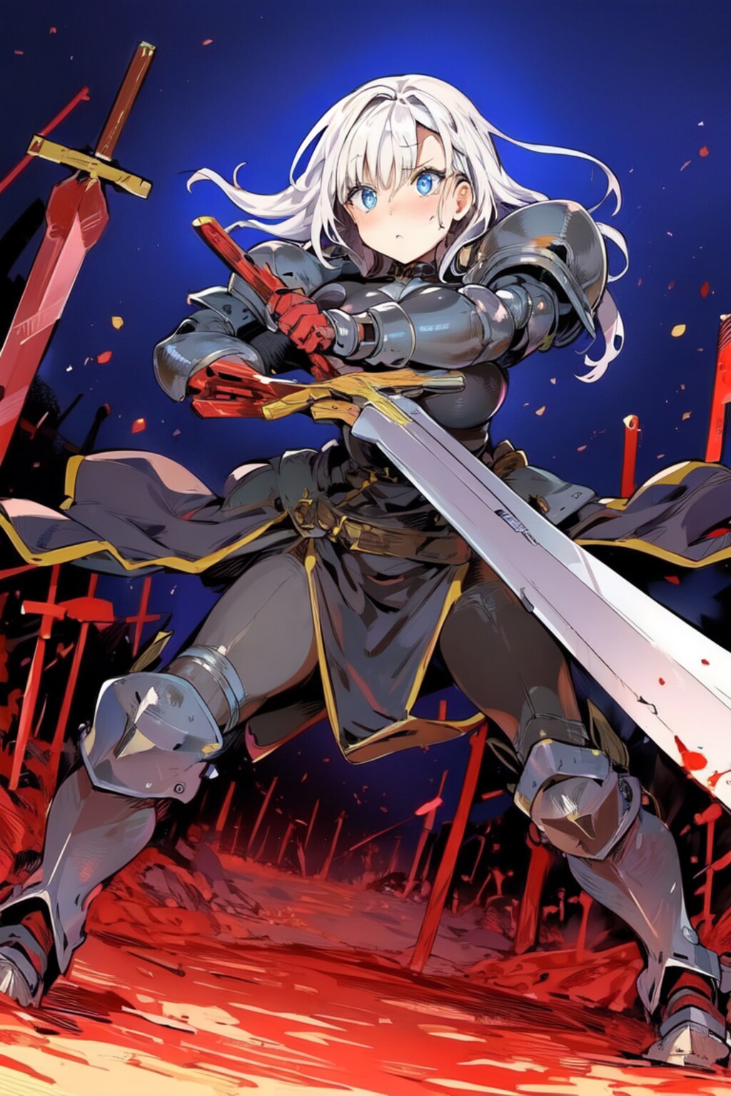 ‪✝︎‪白銀の髪に黒き鎧を纏いし騎士✝︎