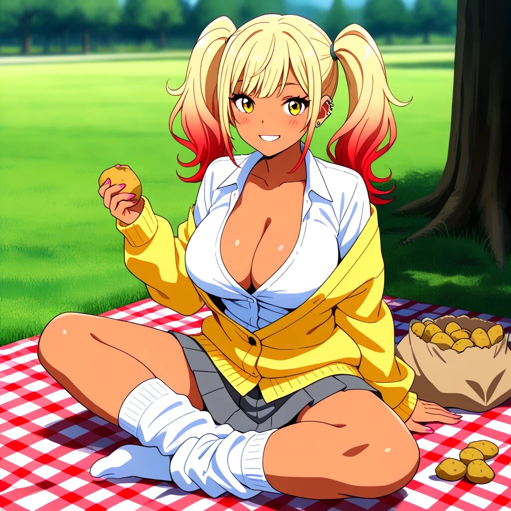 ギャル子　ピクニックとじゃがいもin seaART