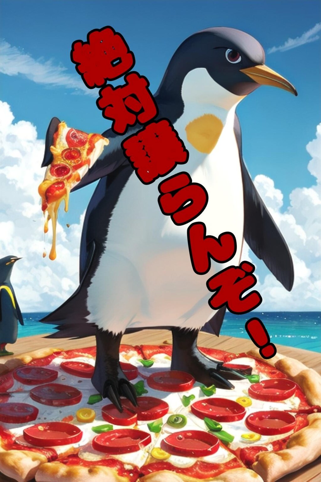 【動物】ペンギン✕ピザ