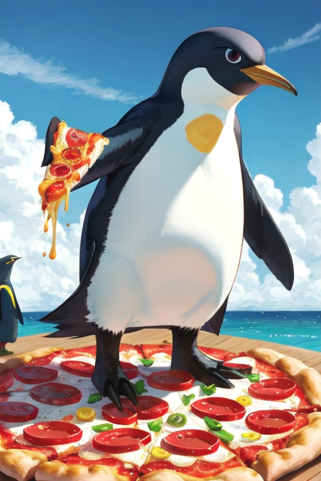 【動物】ペンギン✕ピザ