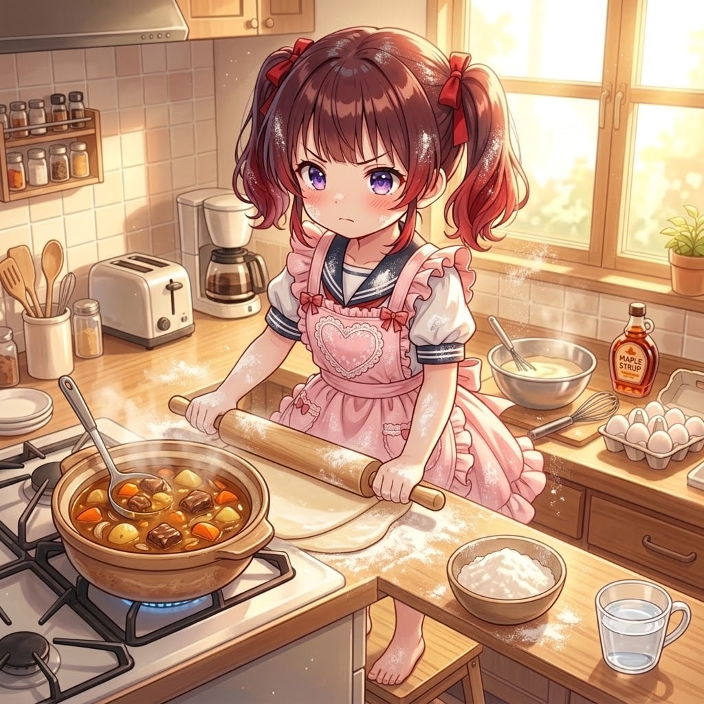 カレーうどんを作る幼女ちゃん