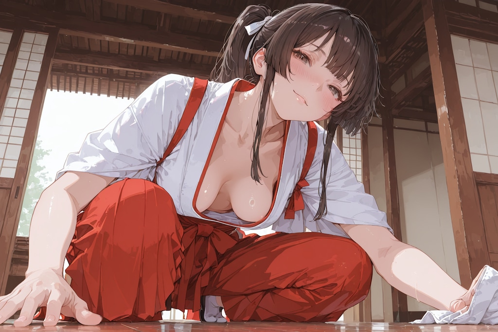 試作 「APRICOT」 床拭き掃除巫女さん。R
