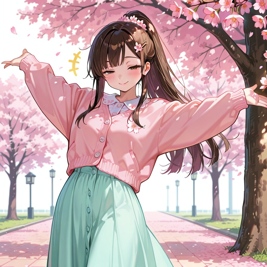 桜舞う沿道で