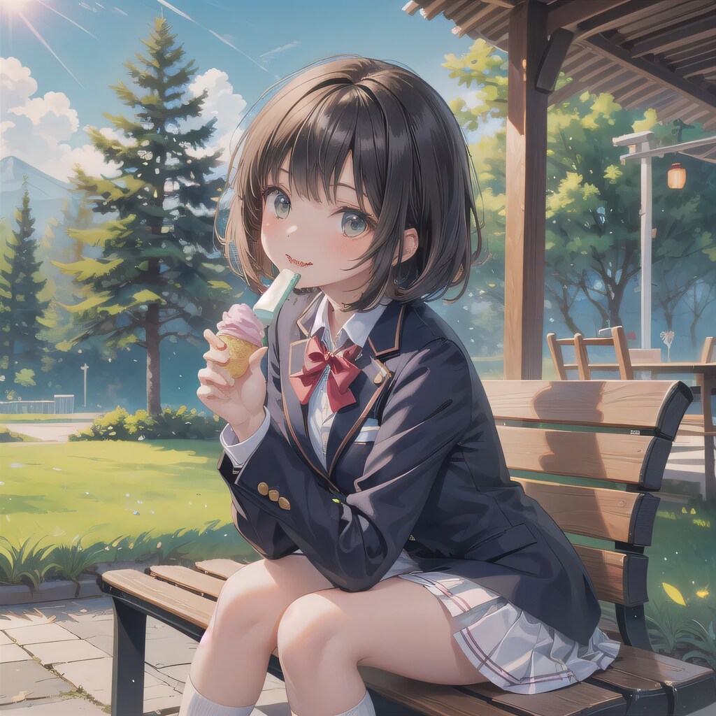 黒髪ボブでブレザーの少女２