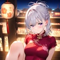 (826HQ)銀髪ちゃんチャイナドレス 2枚目
