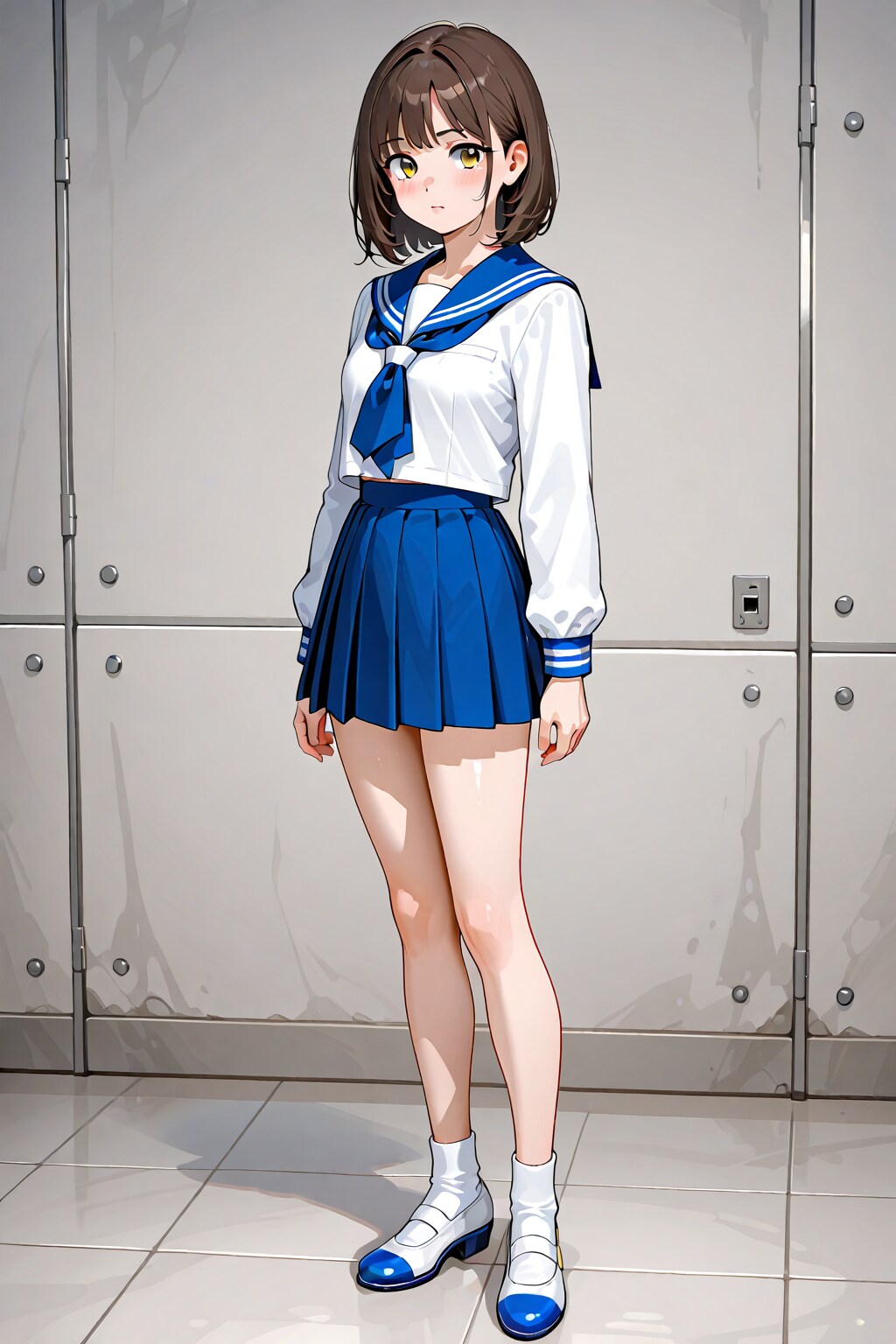 セーラー服姿が妖艶な女子高生の全身写真