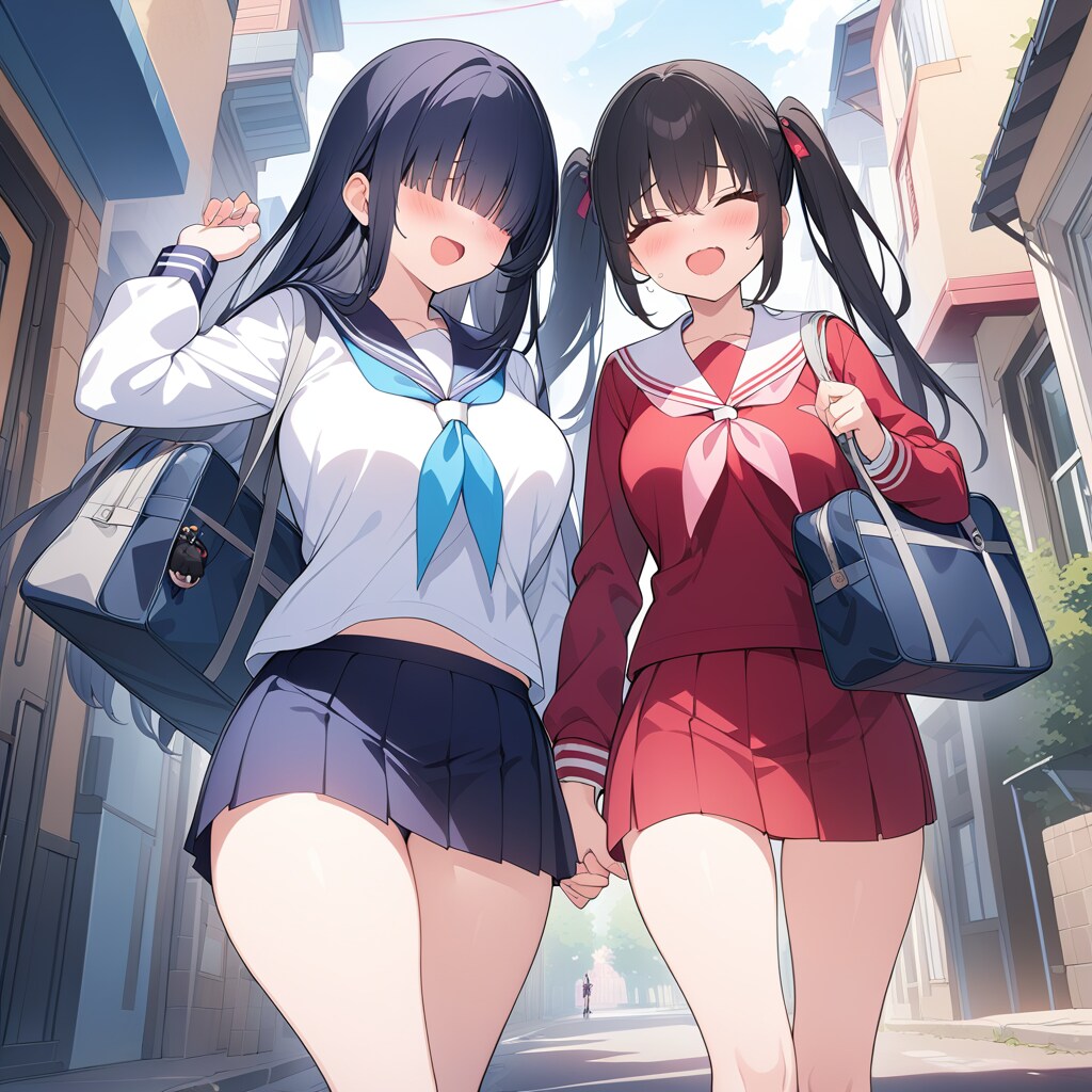 ナカヨシツインテールテツナギメカクレガール