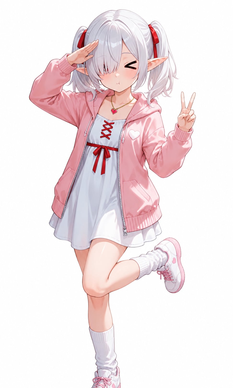 可愛いポーズのシロネさん
