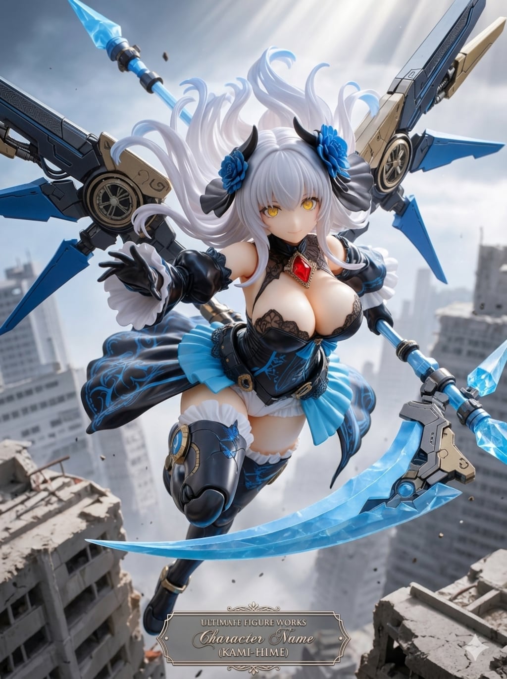 異世界制服少女達　 メカ娘の魔法少女アークと魔王ルリと レッドゴスロリ魔王付きドラゴン娘