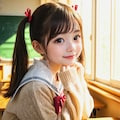 秋の放課後、教室撮影会の愛ちゃん 3枚目