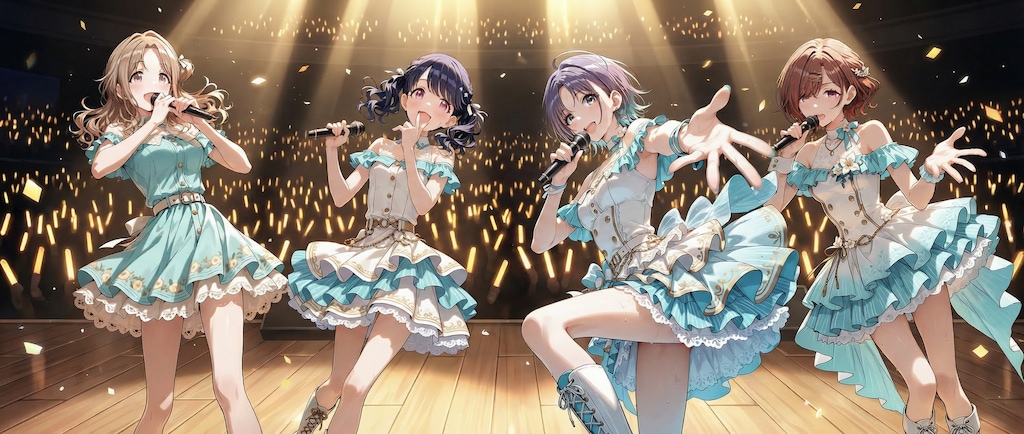 お試し生成【ノクチル】４人揃ってのコンサート風景