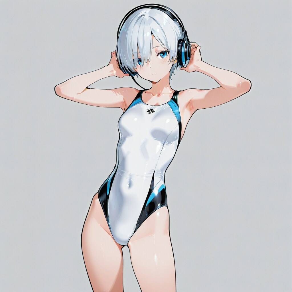 白髪スク水