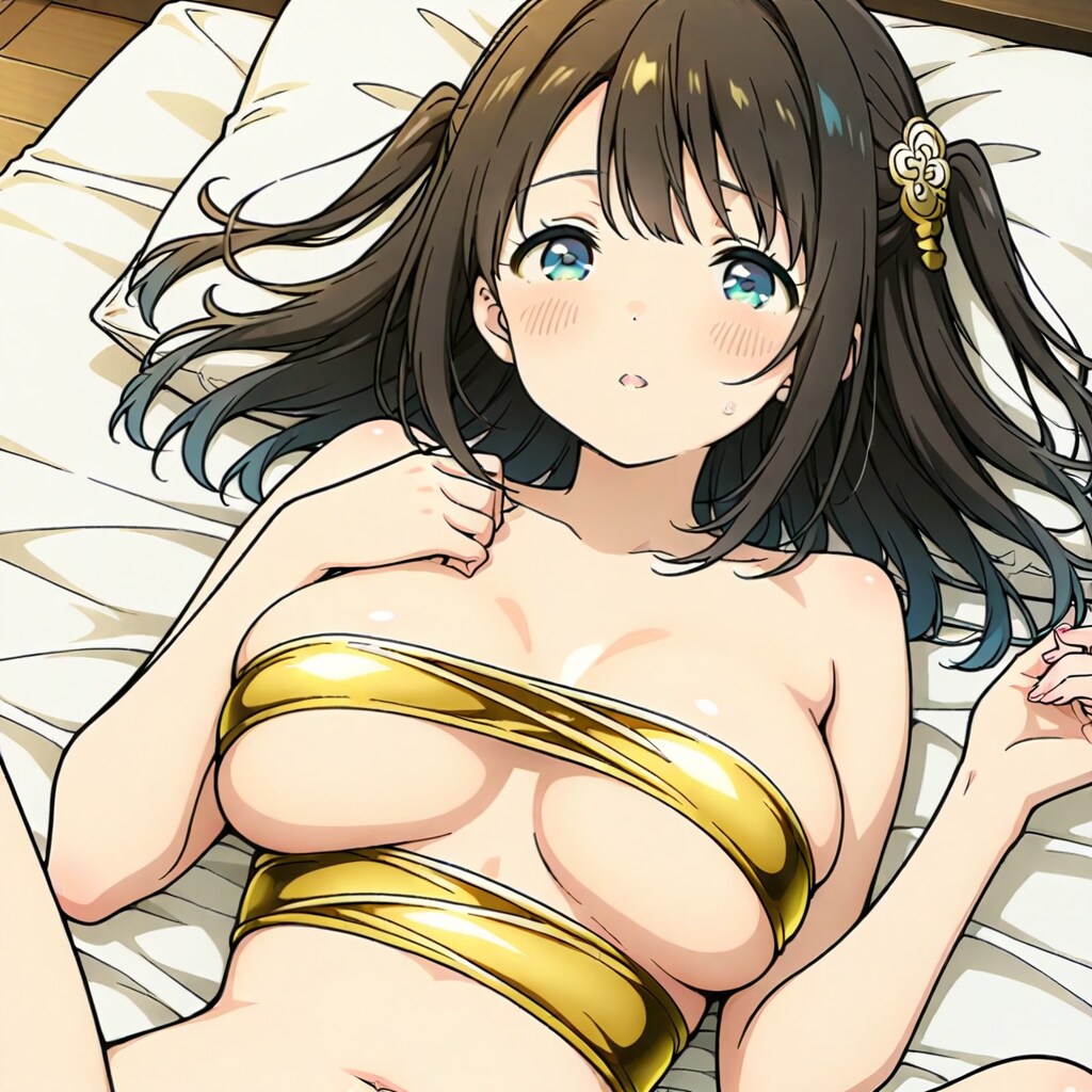 肌に金色のベルト