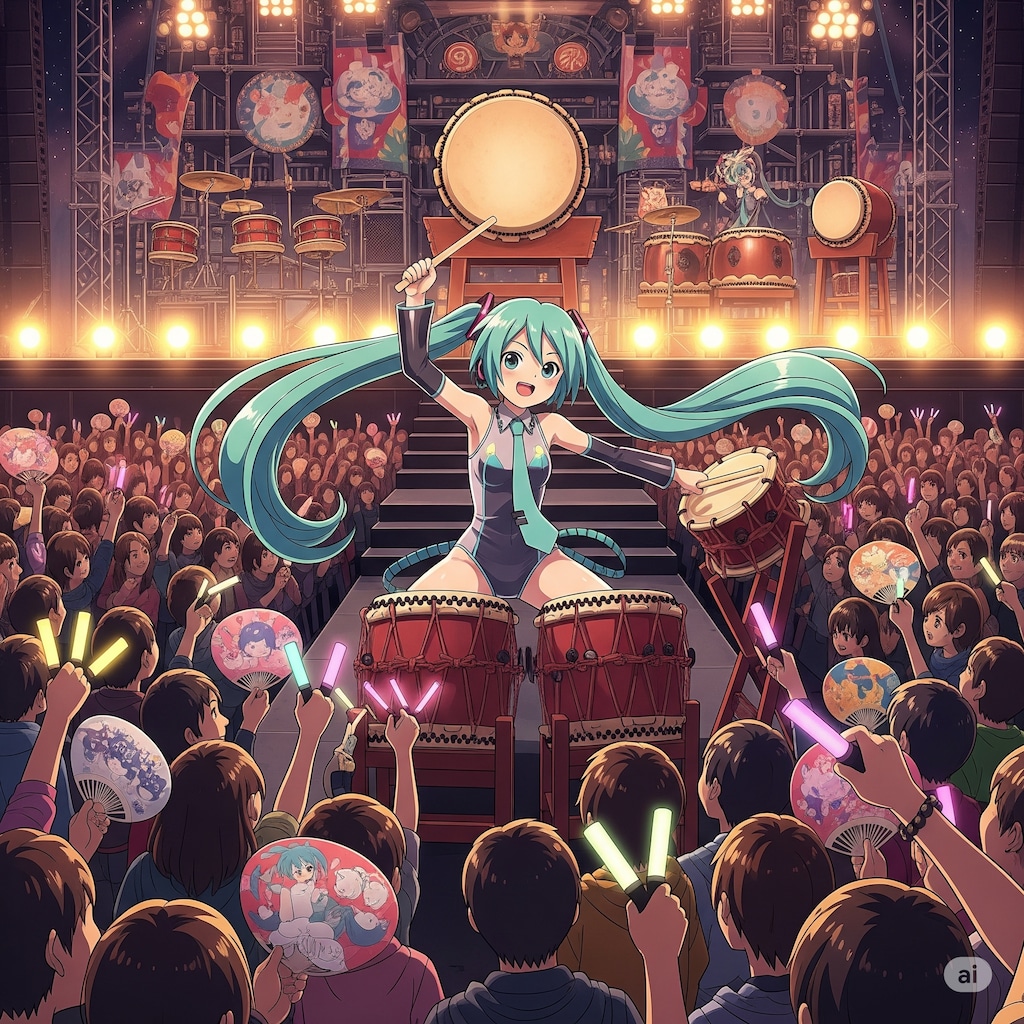 ミクさんライブで太鼓