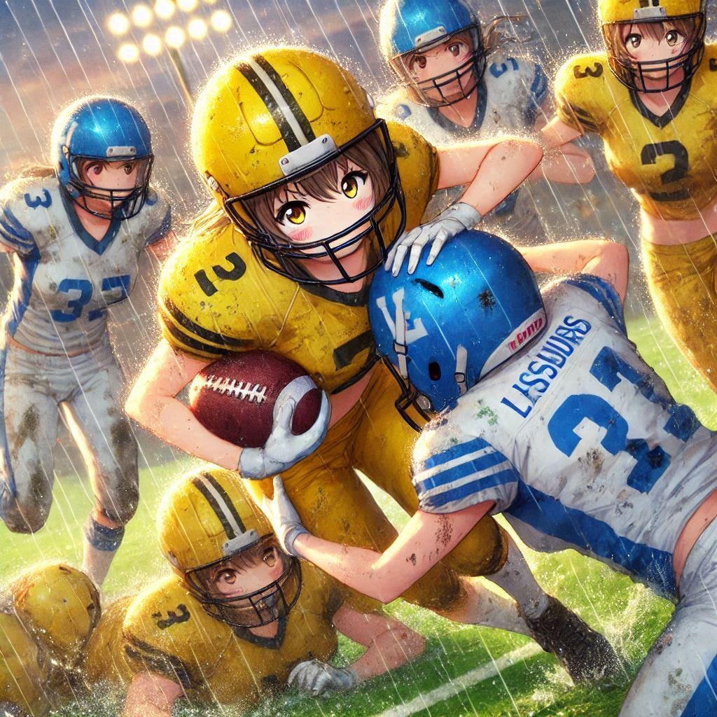 🏈泥まみれの女子アメフト 156