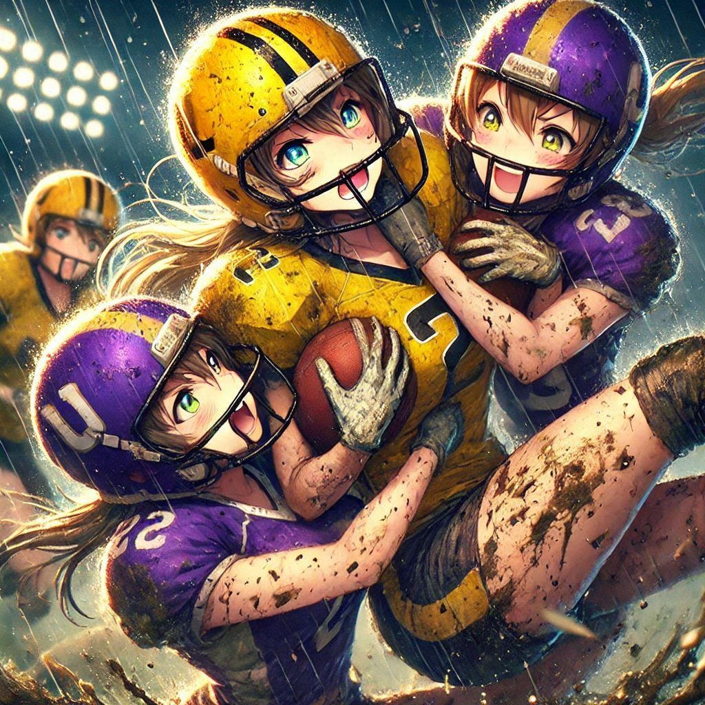 🏈泥まみれの女子アメフト 156
