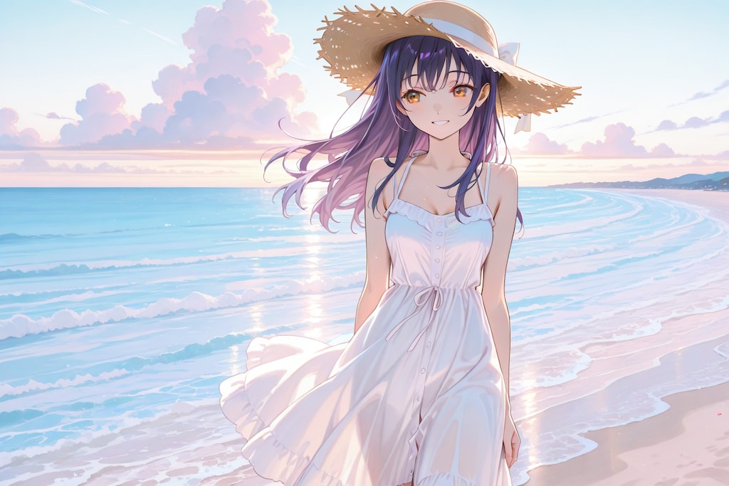 麦わらの紫髪琥珀目（１）niji7　琥珀目