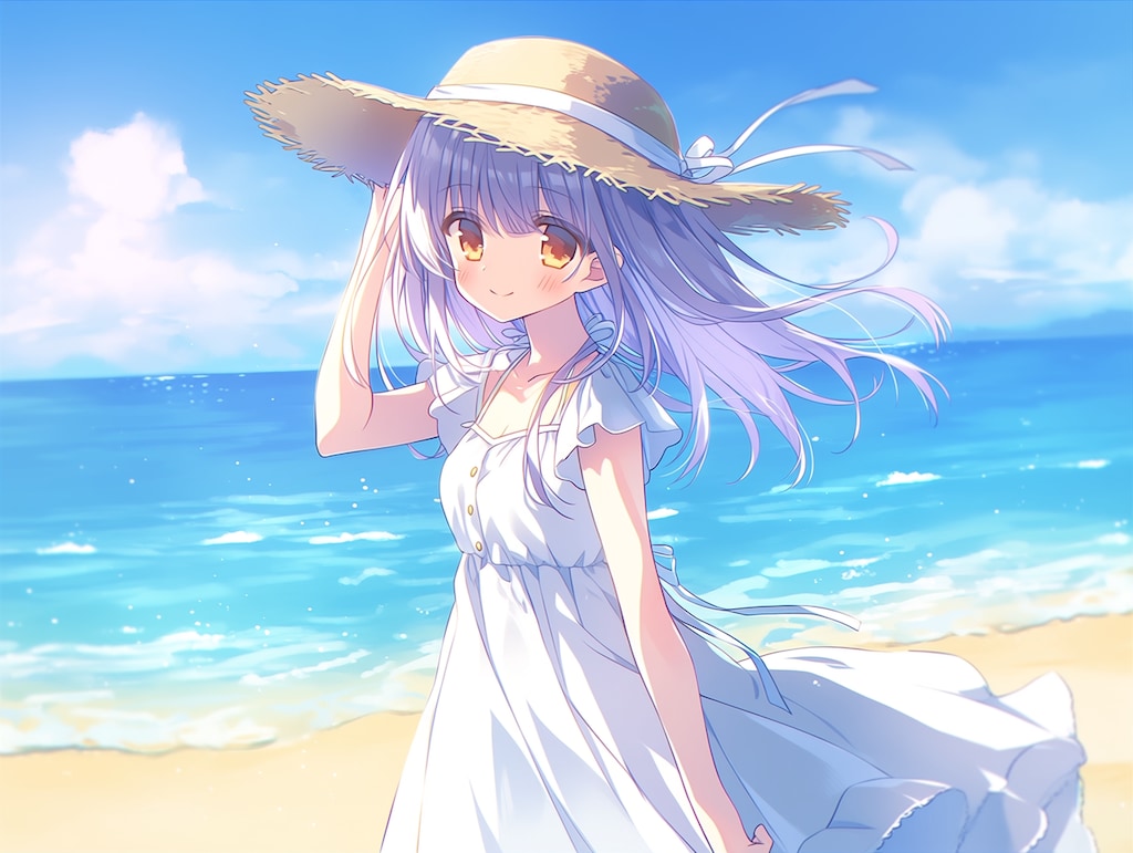 麦わらの紫髪琥珀目（１）niji7　琥珀目