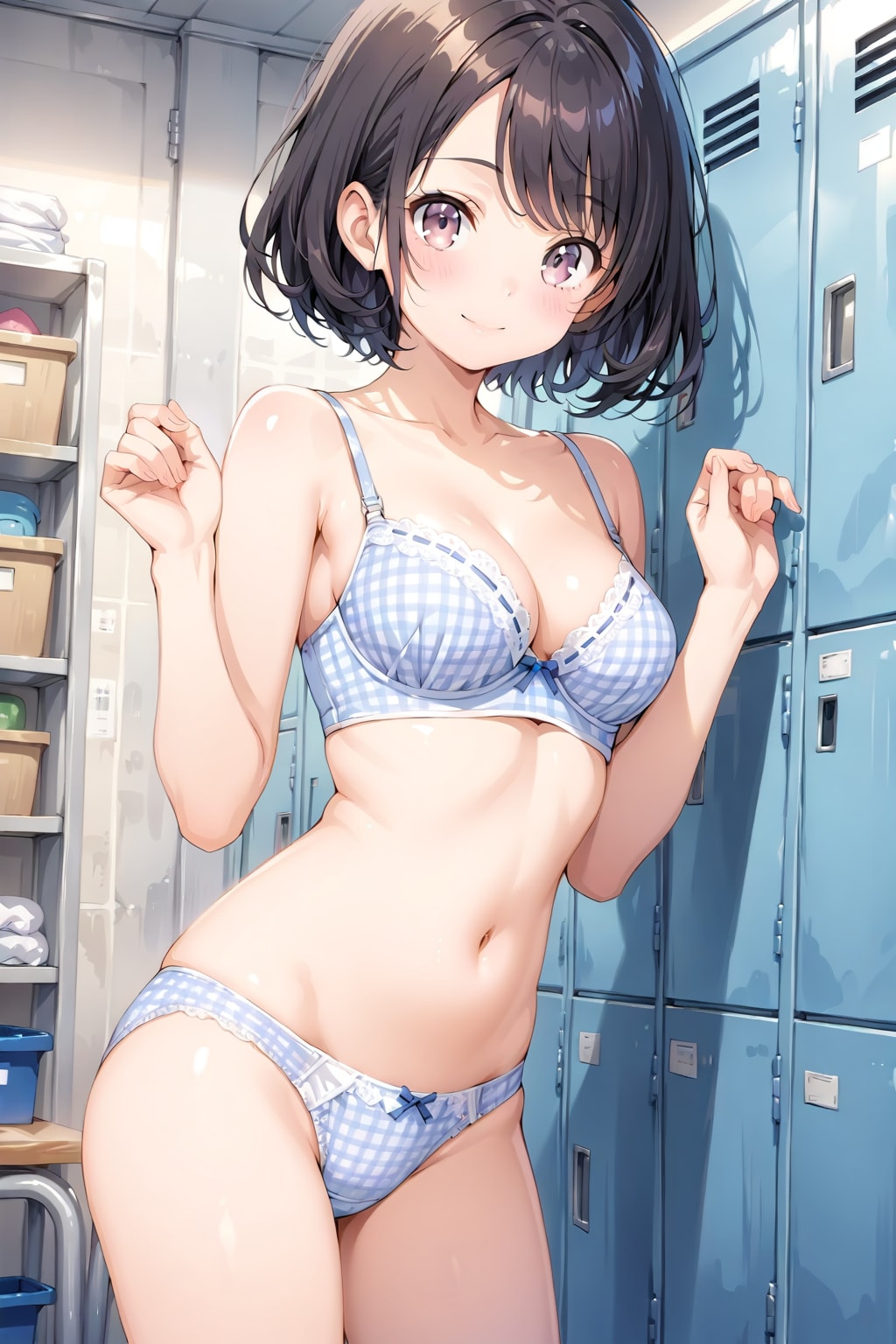 チェック柄下着