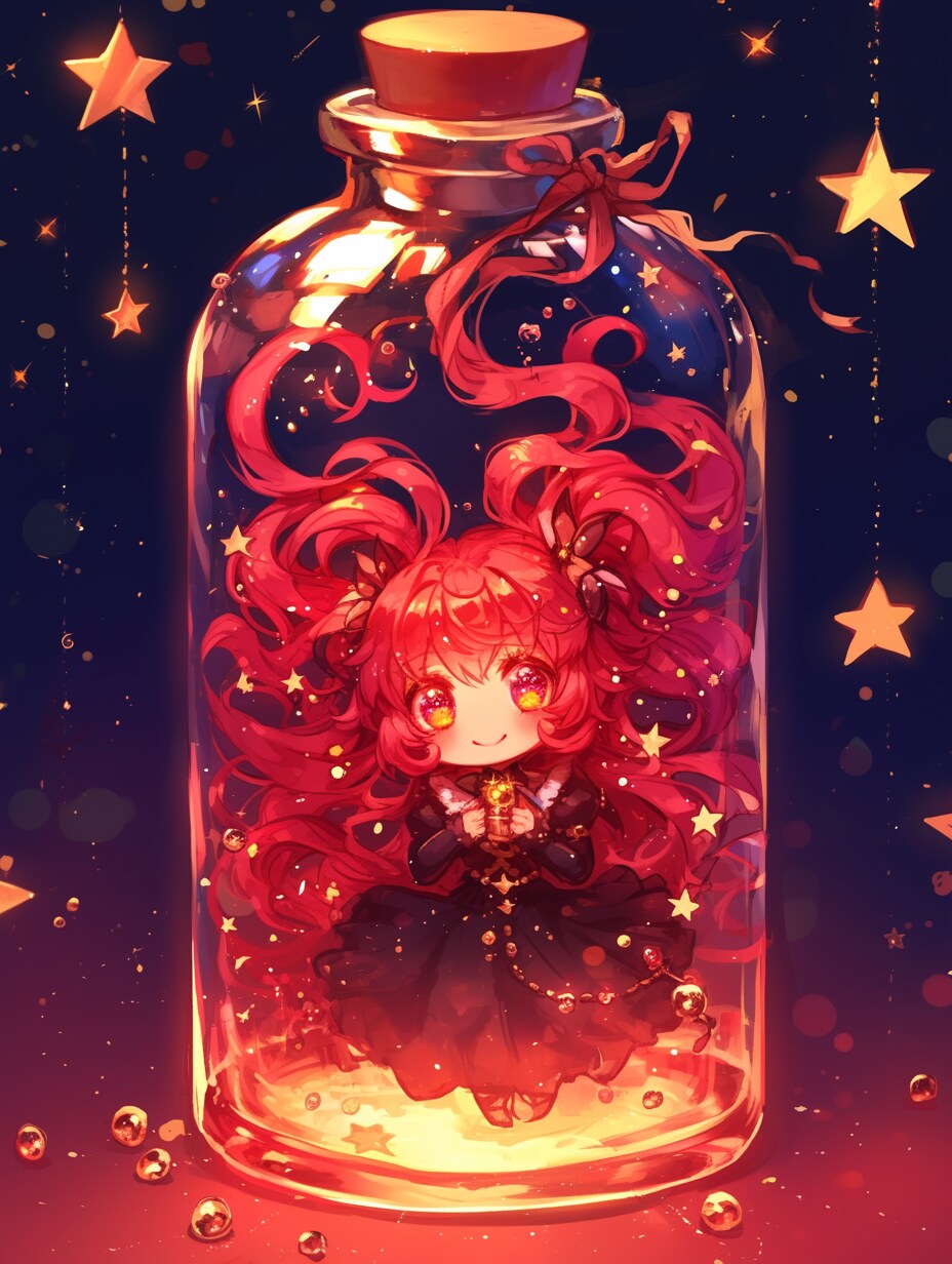 「瓶詰の少女」紅15 | の人気AIイラスト・グラビア