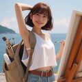 海に来た画家のお姉さん 7枚目