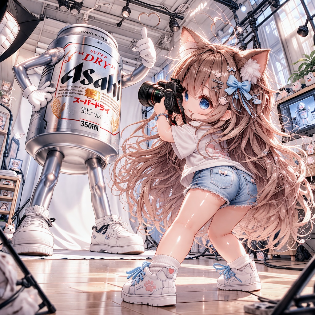 カメラマンの小さな女の子