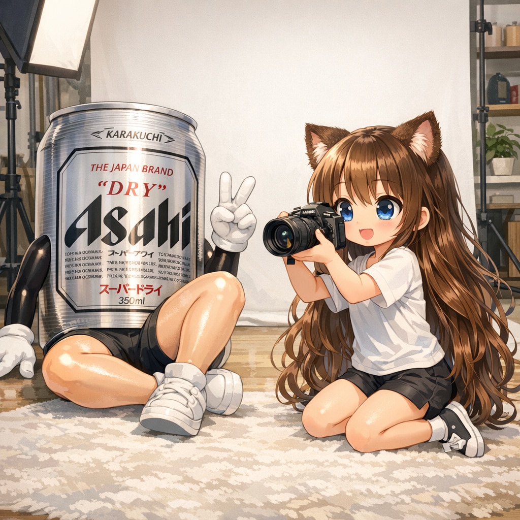 カメラマンの小さな女の子