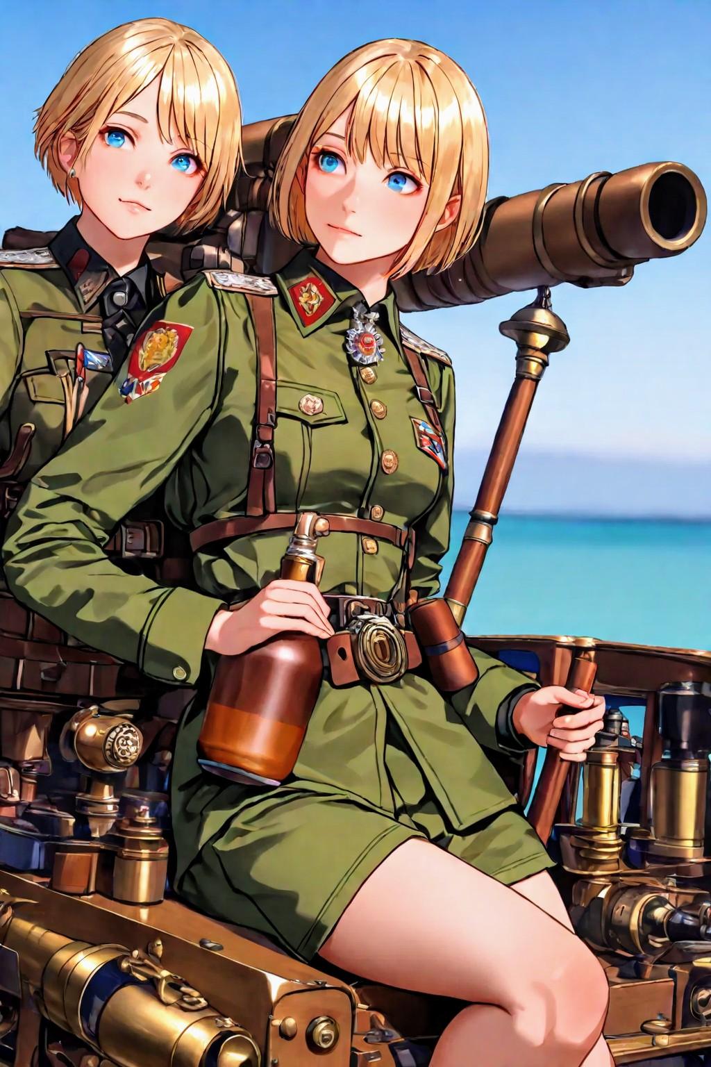 野砲兵な、お姉やんたち | の人気AIイラスト・グラビア