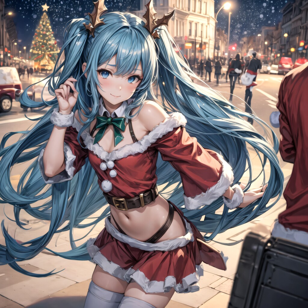 クリスマスを祝う少女