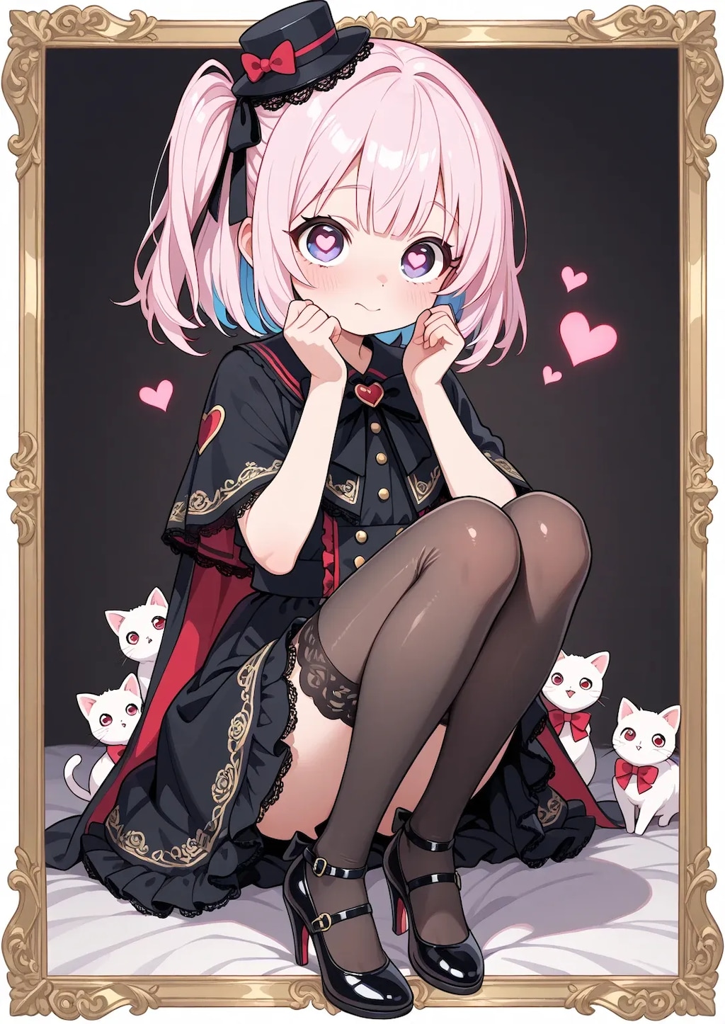 小悪魔地雷系妹ちゃんのはーとおめめ《SeaArt》