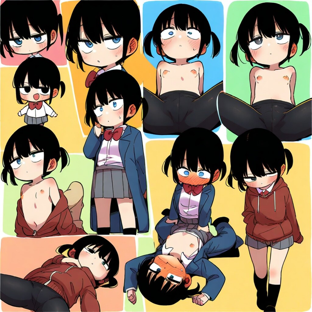 三白眼ツインテ女学生