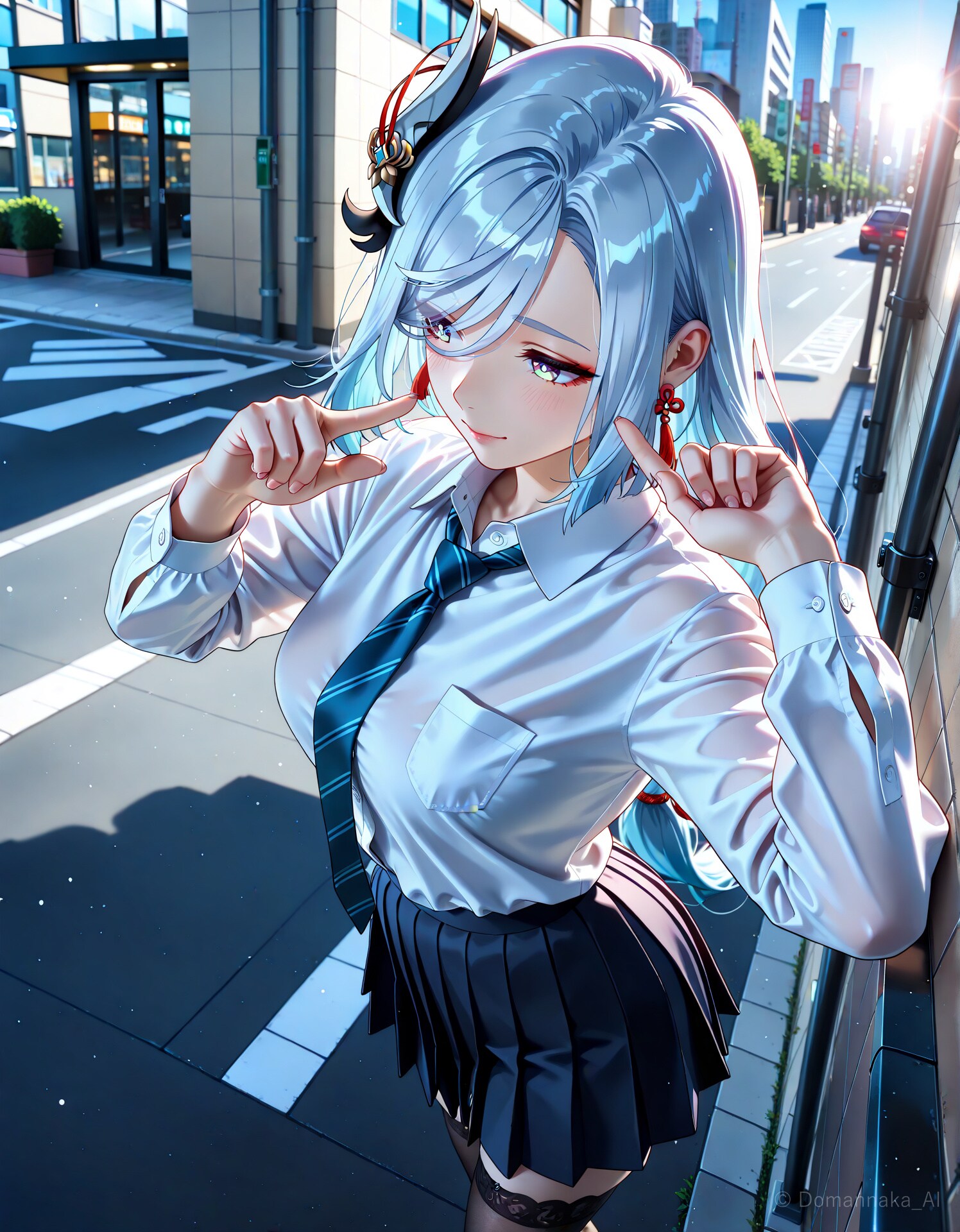 申鶴 / 学生 (SFW) | の人気AIイラスト・グラビア