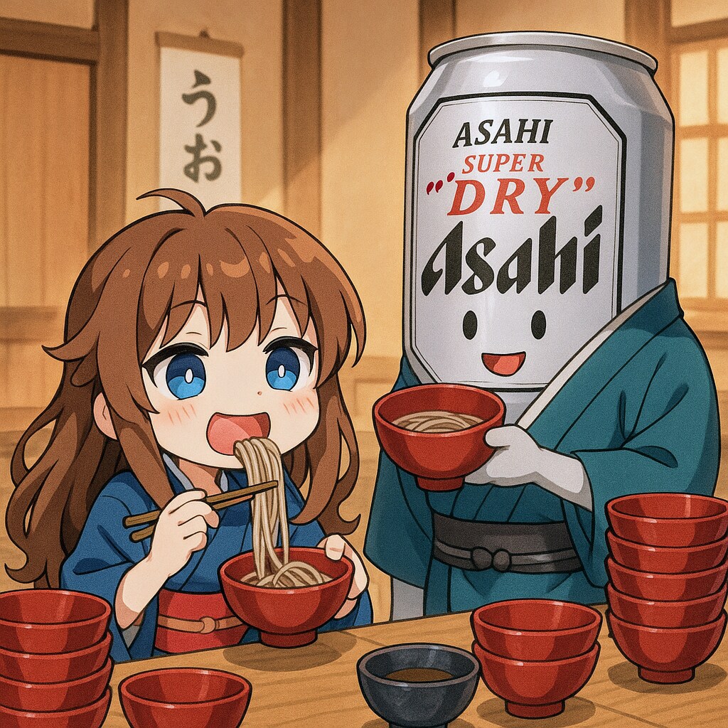 わんこそばを食べる小さな女の子