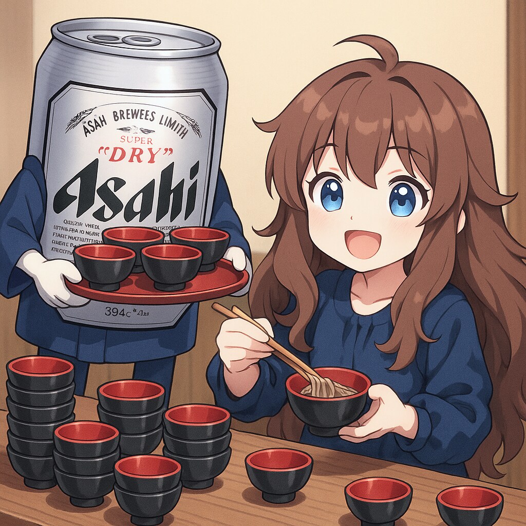 わんこそばを食べる小さな女の子