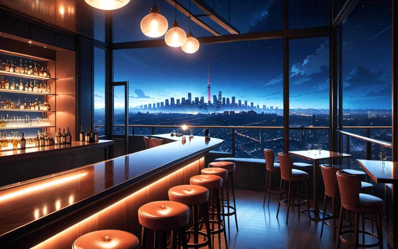 夜景の見えるバー | の人気AIイラスト・グラビア
