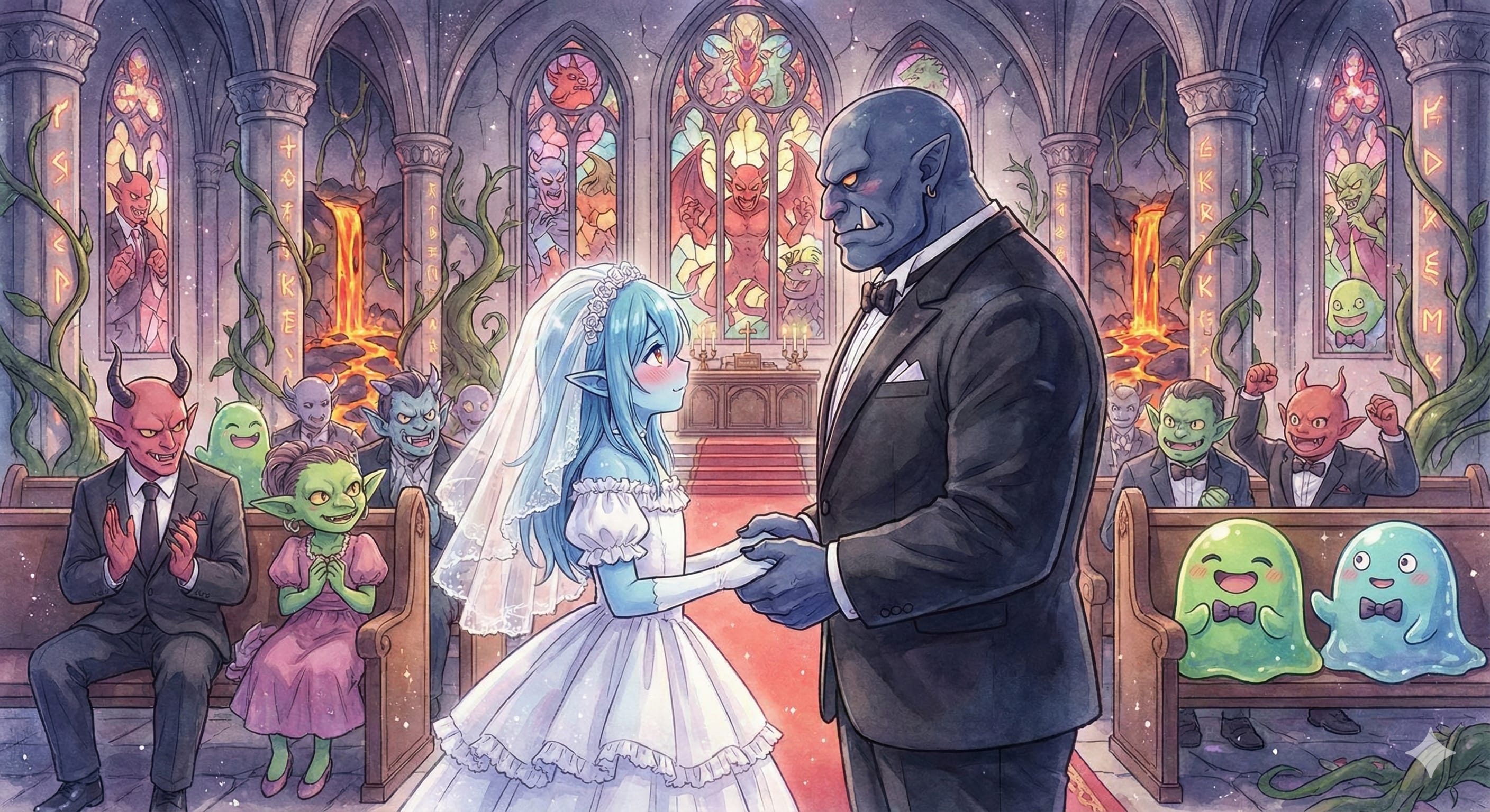 魔界の結婚式 | の人気AIイラスト・グラビア
