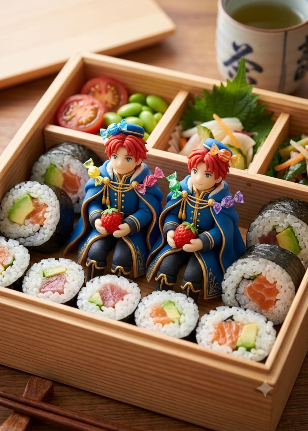 【Geminiで生成】封印エリウッドのマジパン人形入り弁当【非公式のファンアート】