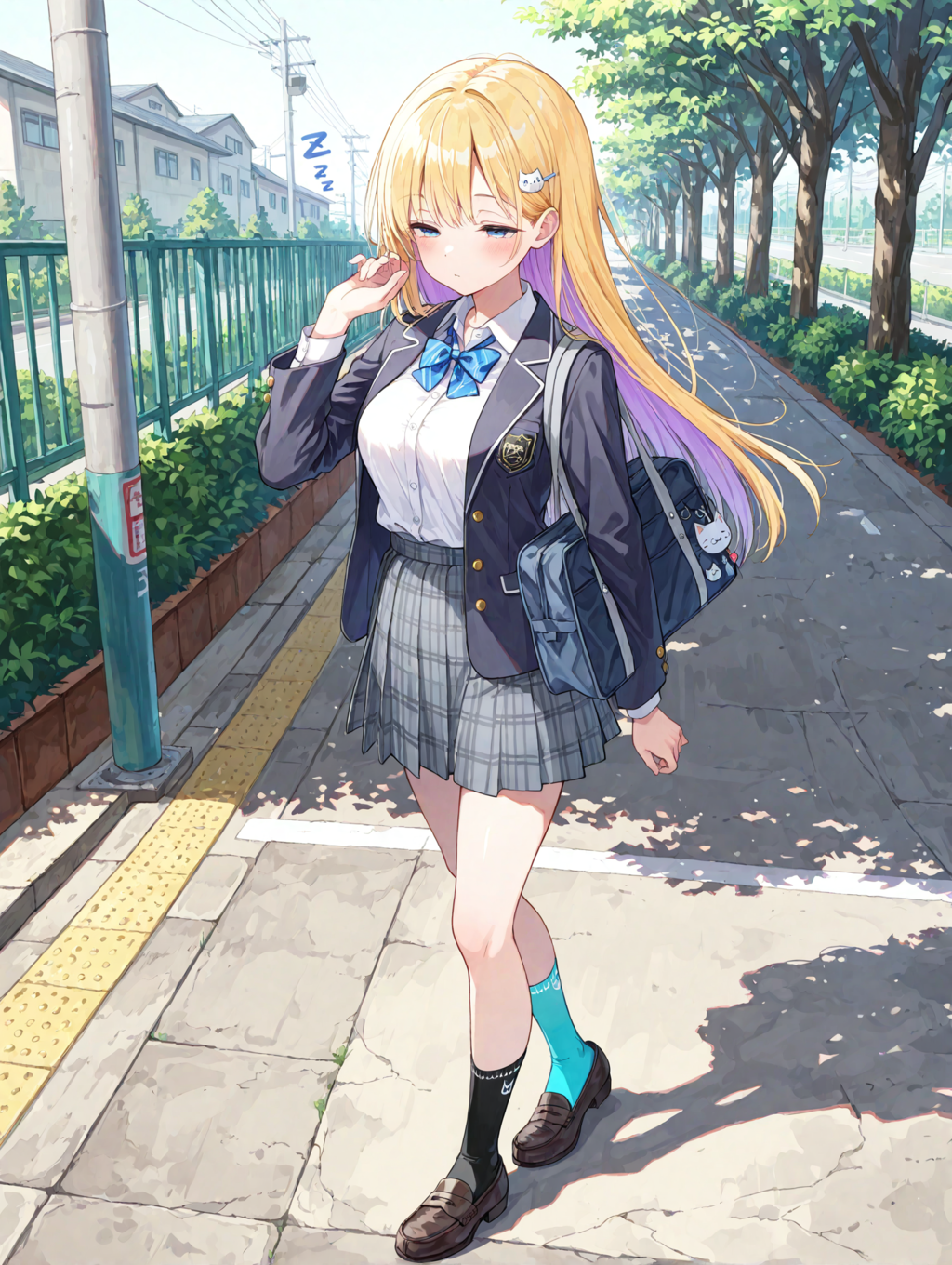 寝ぼけて違う靴下を履くひまりちゃん