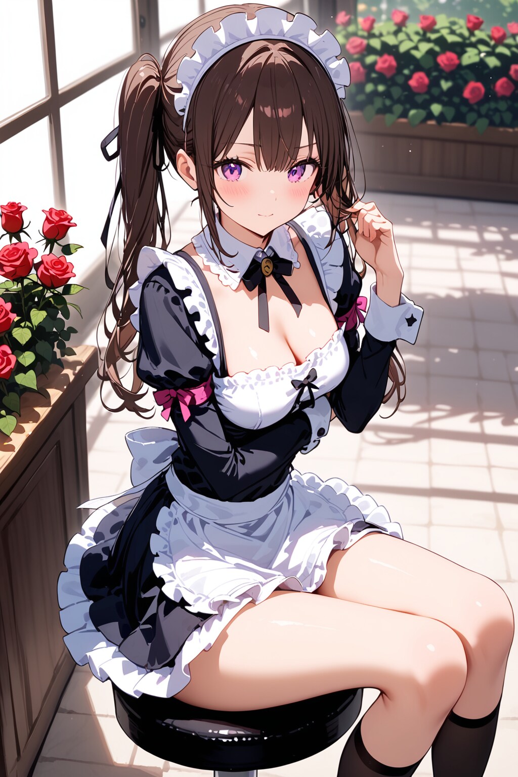 薔薇園のメイド少女