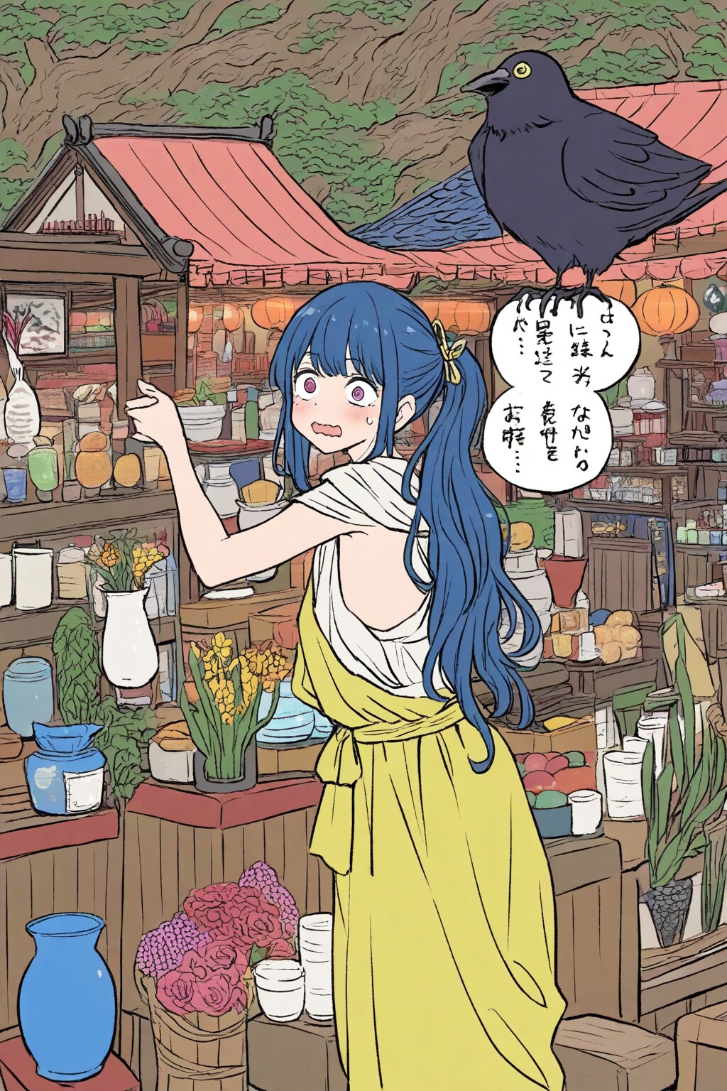 青髪ちゃんと市場