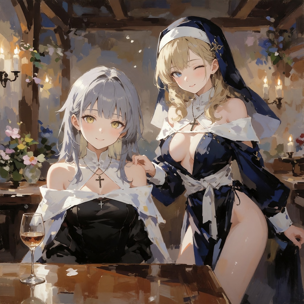 古いカフェで