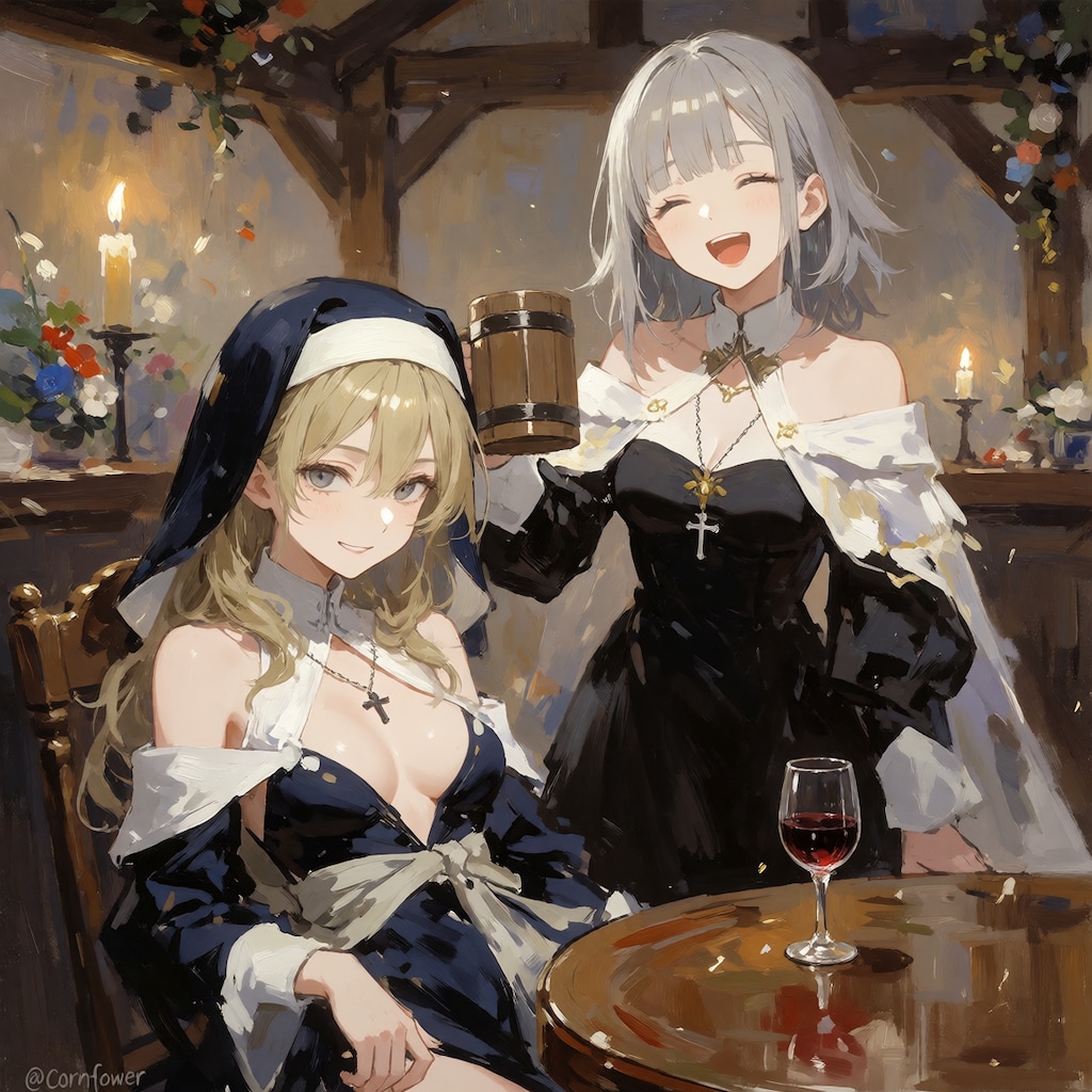 古いカフェで