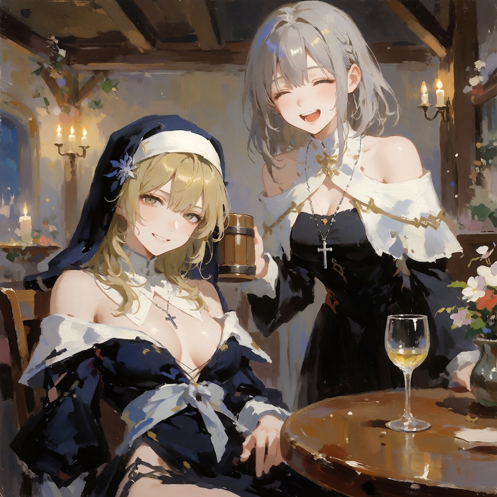 古いカフェで