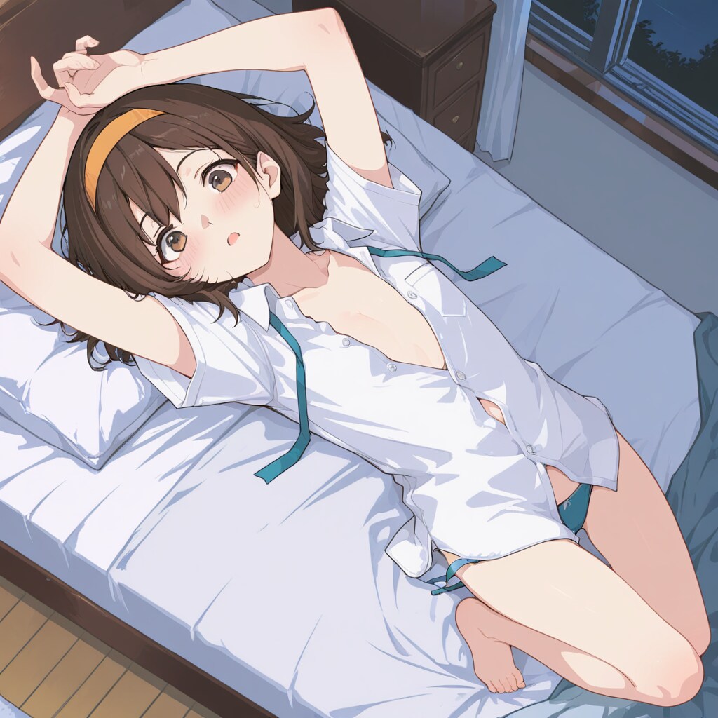 ベッドの上で