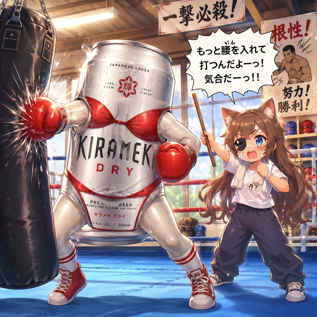 ボクシング指導する小さな女の子